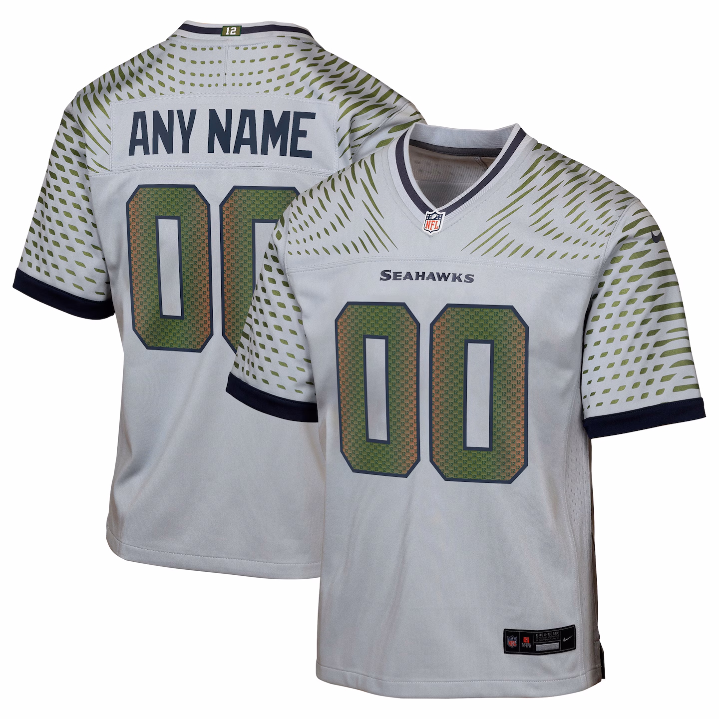 Youth Seattle Seahawks Nike Wolf Gray 2025 Rivalries Collection Custom Game Jersey - ujerseystore